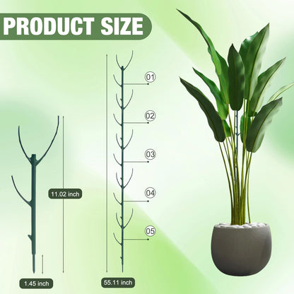 10 Pack Stackable Plant Support Stakes, Stackable Monstera Plant Support Stakes for Indoor Outdoor Plants, Stem Holder Structures Frame, Plant Sticks for Vine Training Stem Stabilization