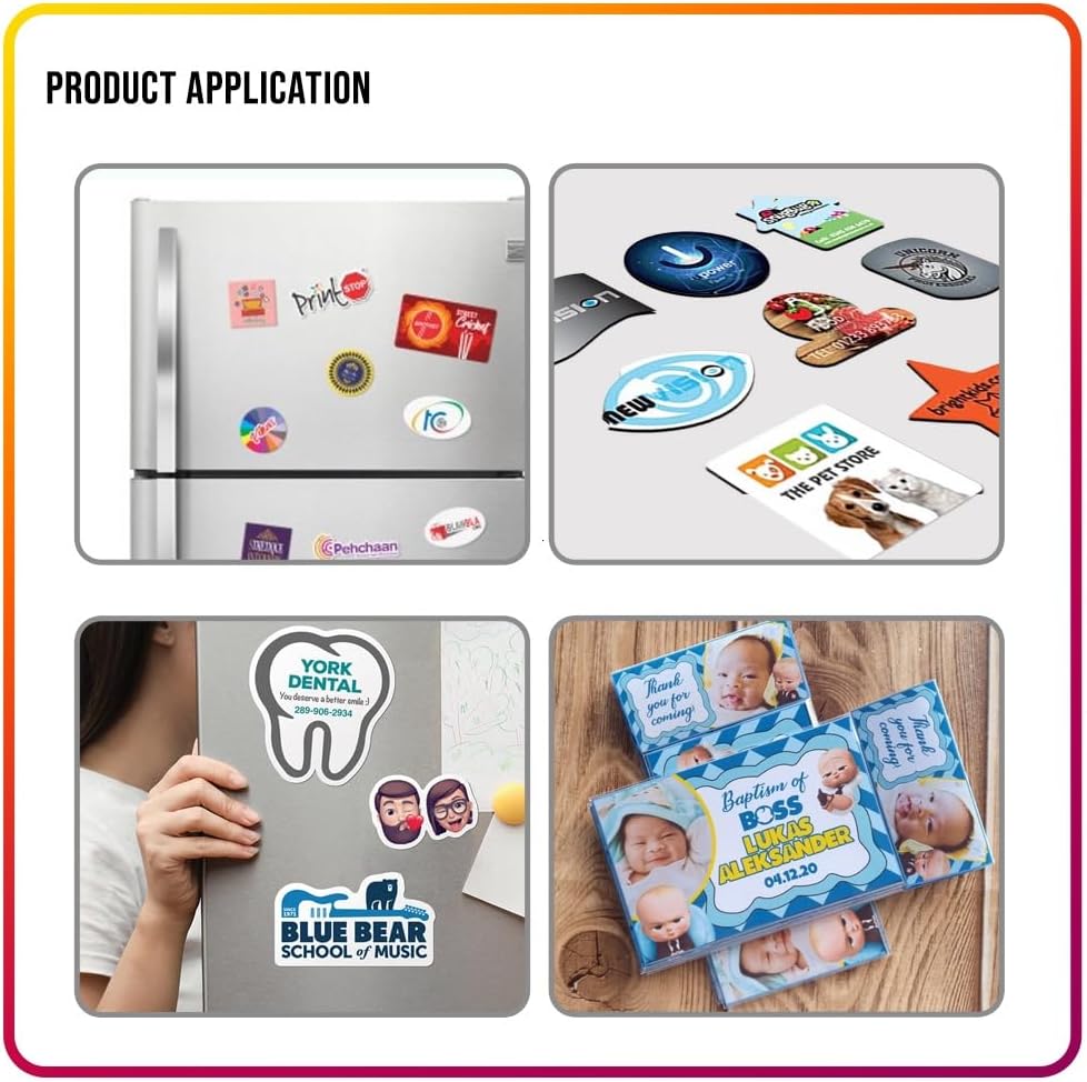 Magnetic Sheets with Adhesive Backing for Crafts, DIY. 4 Strong Craft Magnets 8.5" x 11" to Make Flexible Magnet Self Sticky Tapes, Strips, Squares, Sheet for School Classroom Board, Fridge, Photos