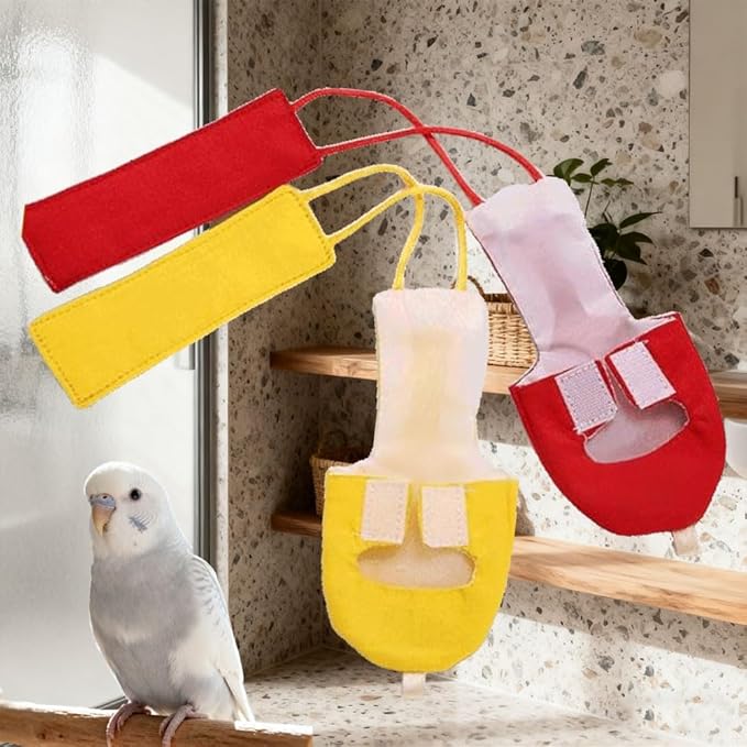4pcs Bird Diaper Parrot Flight Suit Solid Color Parrot Nappy Reusable Pigeon Pants Cockatiel Clothes for Parakeet Mini Macaw Budgie Canary for Indoor Outdoor - L
