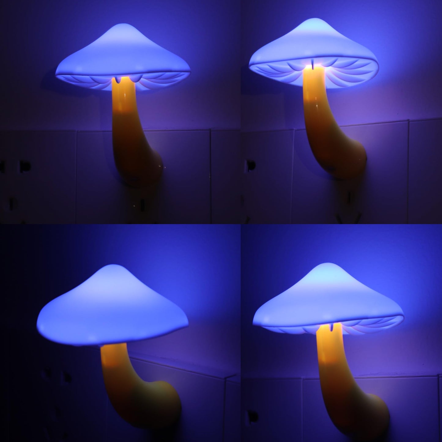 AUSAYE Sensor LED Night Light Plug in Wall Lamp, Energy Saving NightLight Cute Mushroom Night Lights for Adults Kids Bedroom,Bathroom,Toilet, Stairs, Kitchen,Hallway Corridor Warm White