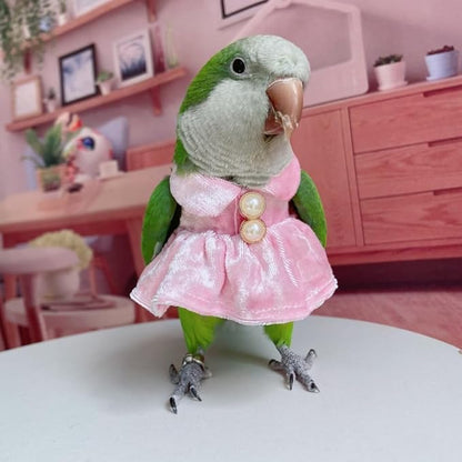 Bird Costume Bird Diaper Flight Suit Parrot Velvet Fleece Skirt Clothes Cosplay Photo Prop for Conure Lovebird Parakeet Cockatiel Macaw Small Animals Apparel (Pink,Sulphur-Crested Cockatoo)