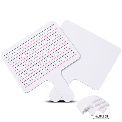 Epic Creations Dry Erase Paddles - 24 Pack 8.11 x 6.14 Inches - Double Sided Handheld Whiteboard - Dry Erase Signs - Hand Held White Board - Auction Paddles - White Board Paddles,Hand Dry Erase Board