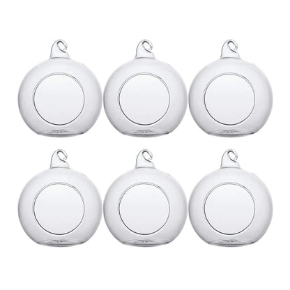 Ecosides Set of 100 Hanging Glass Orbs Hanging Glass Globe Terrariums Without 2 Side Hole for Candle Holder, TeaLight Holder Candlestick for Wedding Decor