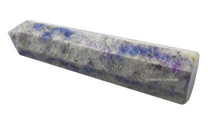 Amazing Gemstone Hackmanite Fluorescent Sodalite Crystal Towers - Natural Healing Crystal Point Obelisk for Reiki Healing and Crystal Grid (3" to 4" INCH)