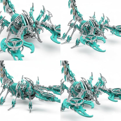 Scorpion 3D Metal Puzzles for Adults, 454PCS Stainless Steel DIY Mechanical Metal Model Kits, No Glue Assembly with Movable Joints, Challenging Metal Building Kit Desk Decor Gift (Green)