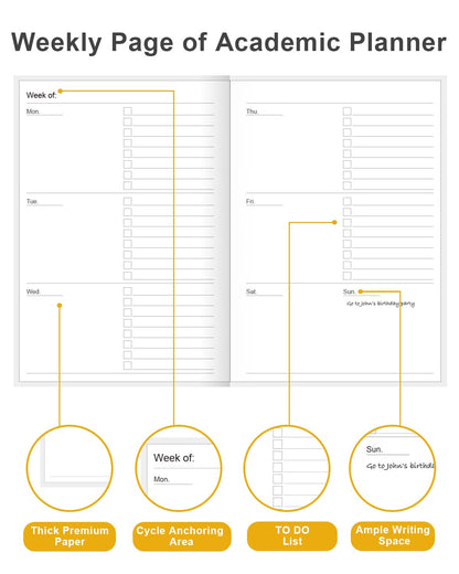Academic Planner for 2026-2027 or Anytime – 5.8" x 8.5" Undated Weekly Student Planner For Homeschool, High School, College & Nursing Students, 200 Pages, Colorful Large Flower