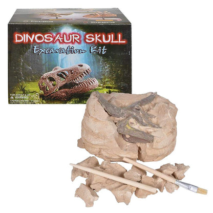 ArtCreativity Dinosaur Excavation Kit for Kids, 5.5” Triceratops Skull Excavating Set with Fossil Digging Tools and Stand, Fun Science Activity Toy, Educational Dinosaur Gift for Boys and Girls