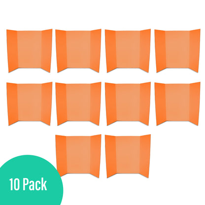 Flipside Products 36” x 48” Project Boards for Presentations, Science Fair, School Projects, Event Displays and Trifold Picture Board, Proudly Made in USA - Orange - 10 Pack