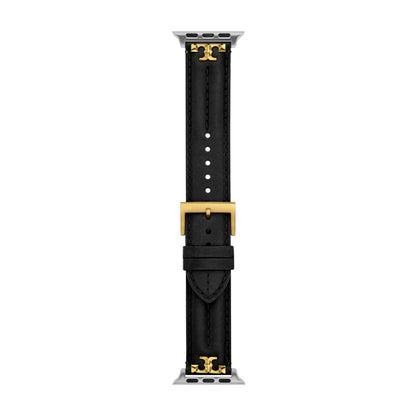 Tory Burch Women's Kira Black Leather Band for Apple Watch® (Model: TBS0107E)