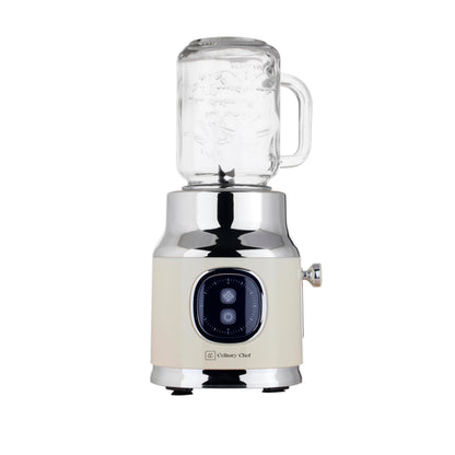 CULINARY CHEF Retro Smoothie Maker Personal Blender with Mason Jar, Perfect for Shakes and Smoothies, Countertop, Dishwasher Safe, BPA-Free, High Power 300W, Black