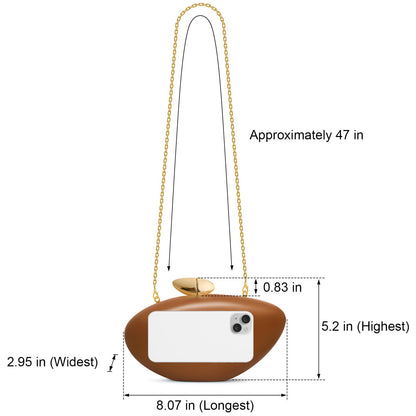 NEWROGENG Shell Clutch Purse for Women, Leather Evening Bag with Magnetic Closure, Elegant Wedding Party Clutch Handbags, Leather Caramel