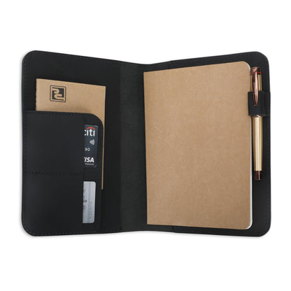 CestAntiQ, Leather Journal Cover | (5.75"x8.25") Notebook Medium A5 | Refillable Cahier | Leather Bound Journal cover for Travelers Writers | Gift for Anyone (Black)