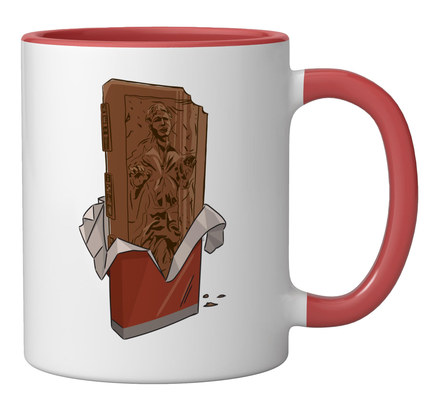 Star Wars Han Solo Carbonite Chocolate Candy Bar Halloween Ceramic Mug, Red/White