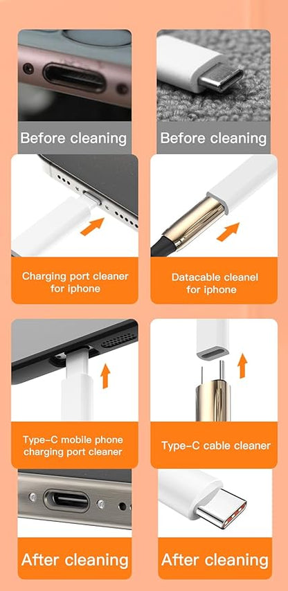 32-in-1 Multi-Functional Cleaning Kit for Electronics inlcuding Headphones,Mobile Phones,Computer,Monitor,Lens and etc, Compact and Portable Design, White