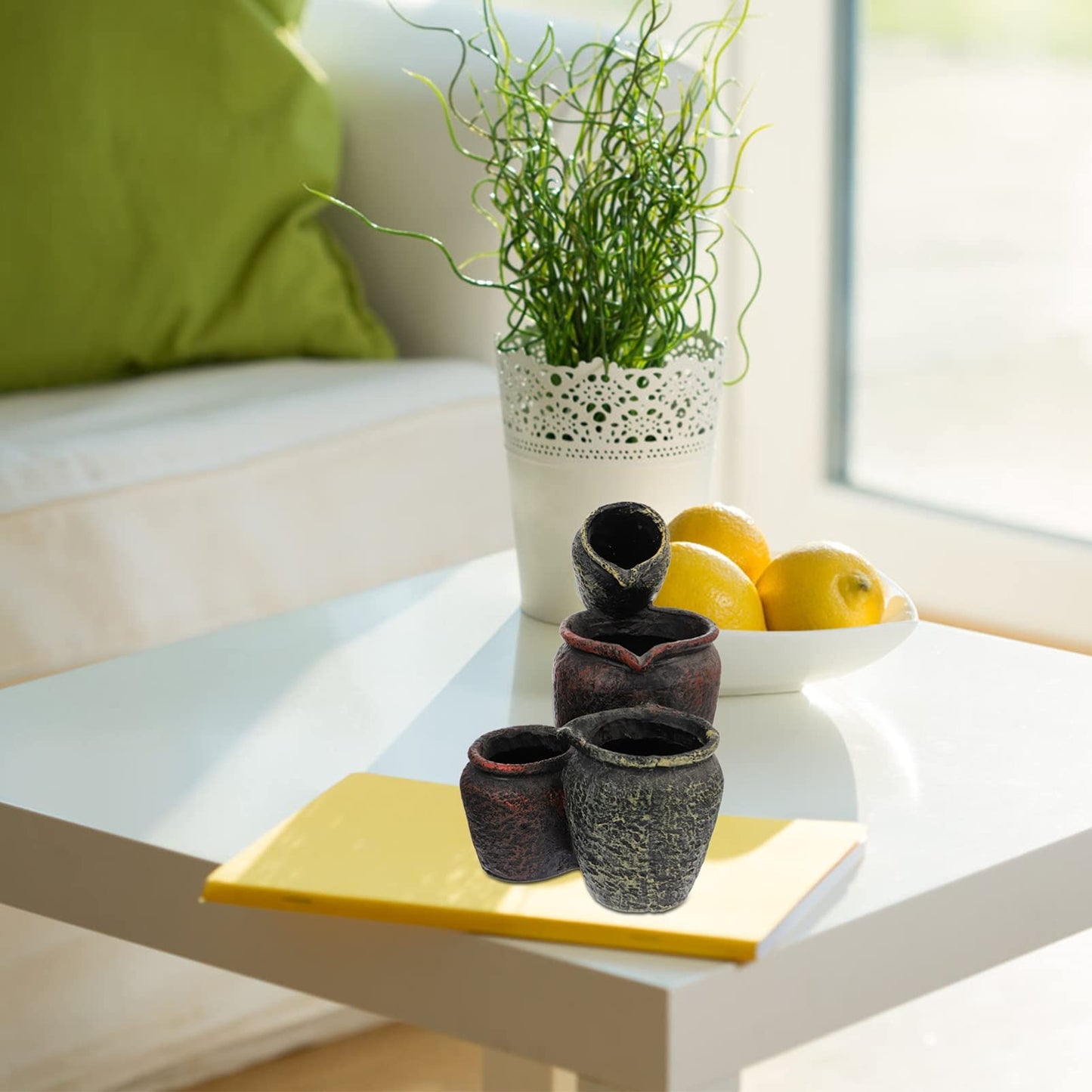 Cabilock 1 Set Succulent Plant Pots Mini Flower Planter Garden ers Flower Pots for Indoor s Mini Counter Decor Creative er Decorative Small Vase Resin Office