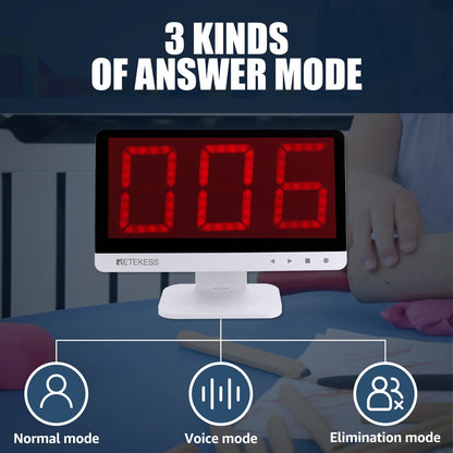 Retekess TM101 Wireless Quiz Bowl Buzzers,15-Level Volume,Add Up to 32 Buttons,262ft, 6 Buzzers for Game Show,Family Game Nights,Learning Resources for Classroom,School