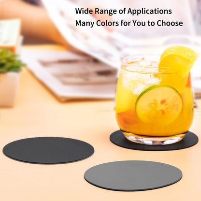 Chitomars Faux Leather Coasters Set of 12, Dual Sided Non-Slip Washable Cup Coasters for Coffee Tabletop Protection (Gray Black)
