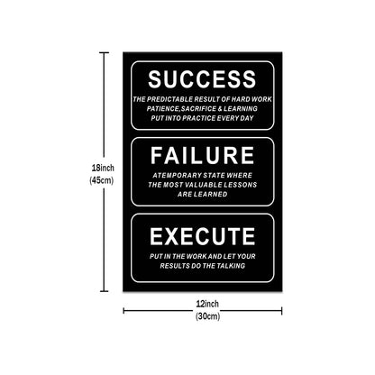 Success Motivational Wall Decor Inspirational Entrepreneurs Quotes Canvas Print Positive Affirmation Poster Painting Artwork for Modern Home Bedroom Living Room Office Ready To Hang [12''W x 18''H]