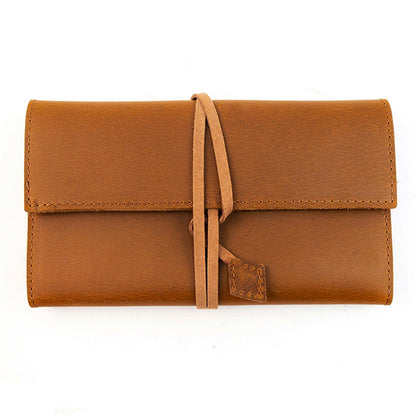 Boshiho Genuine Leather Roll Up Tobacco Pouch with Rolling Tip Paper Holder Slot (Brown (M))