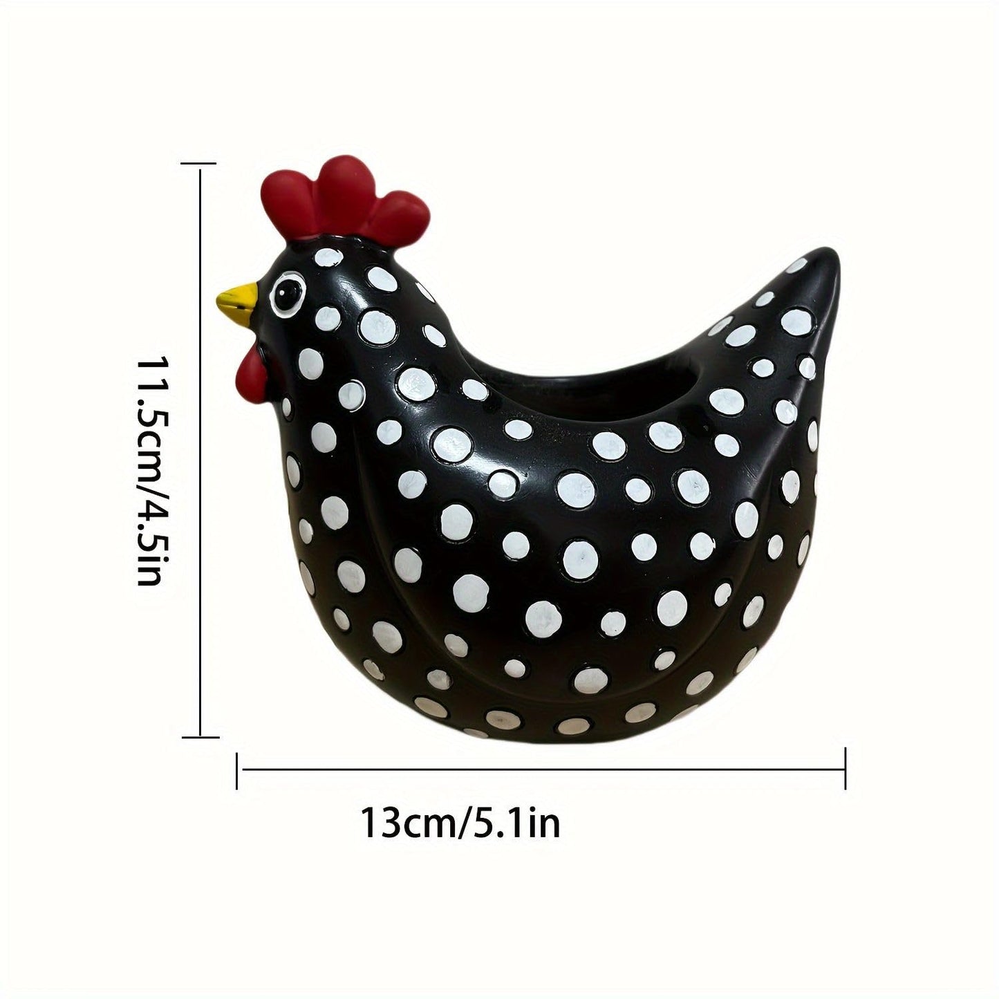 MOSYFEIBI Hens and Chicks Planter Pot Set of 2, Whimsical Chicken Planters for Indoor Outdoor Plants, Resin Succulent Pot with Drainage, Weather-Resistant Farmhouse Garden Decor (White and Black)