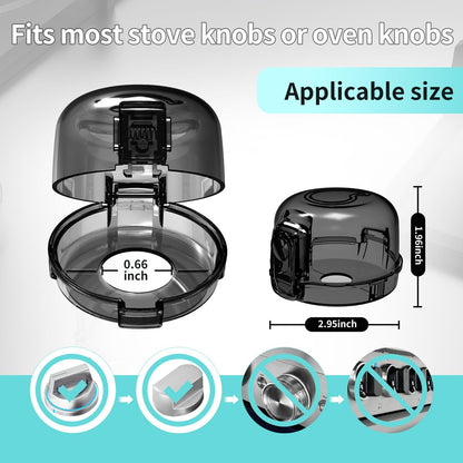 Stove knob Safety Covers (5-Pack) - Child Proof Gas Stove Knob Locks, Baby Proofing Safety Covers for Gas Stoves & Ovens, Heat Resistant & Durable, Easy to Install, Black
