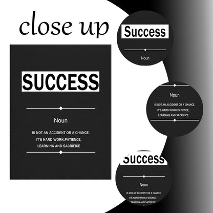 YSPCSUN Inspirational Posters for Office, Success Definition Canvas Poster Single Panel Wall Decor for Home Office Dorm Classroom, Framed Canvas Art, 24x18inch