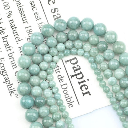 Yochus 60pcs Burmese Jade Beads，6mm Healing Power Natural Stone Round Loose Gemstone Beads for Jewelry Making Earring Necklace DIY Crafts