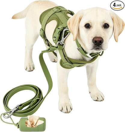 4-in-1 No Pull Dog Harness Set with Collar, Leash, Poop Bag, Adjustable, S