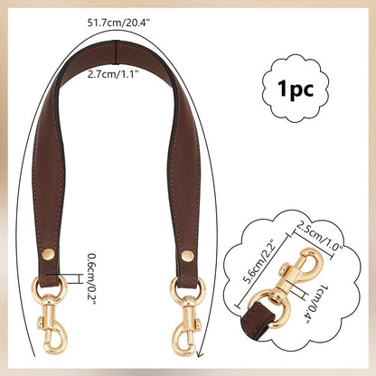PH PandaHall 20.3 Inch Imitation Leather Bag Strap, Short Purse Strap 1 Inch Wide Bag Strap Replacement Bag Handle Handbag Strap with Golden Clasp for Women DIY Underarm Bag Handbag, Coffee Color