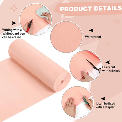 Breling 16 inch x 80 ft Fabric Bulletin Board Roll for Classroom Waterproof Non-Woven Fabric Background Roll Anti-Wrinkle Bulletin Board Background for Back to School Wall Decor DIY Craft(Blush)