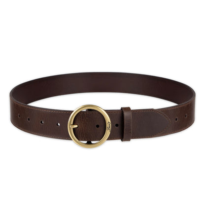 Levi's Women's Round Centerbar Sliding Loop Belt, Dark Brown, Small