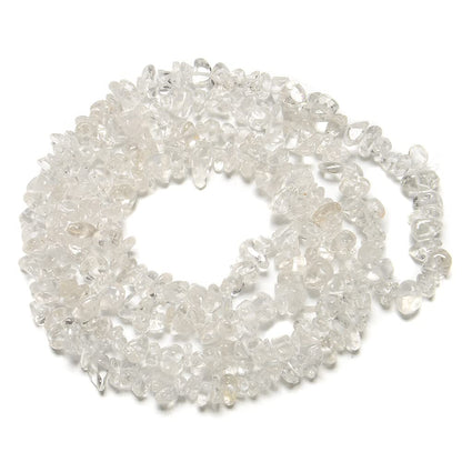 jodaying 5-8mm Natural Clear Quartz Crystal Gemstone Chips Healing Gravel Bracelets Necklace Kit Irregular Tumble Stone Beads DIY Crafts Design Jewelry Making 33"