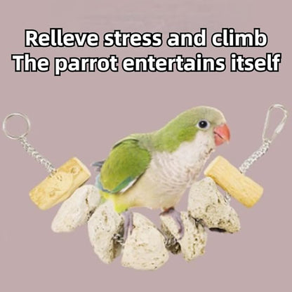 Mineral Block Chew Toys for Sharp Beaks, Bird Beak Grinding Stone, Cage Accessories Calcium Supplement for African Grey, Budgies, Cockatiels, Small to Medium Birds