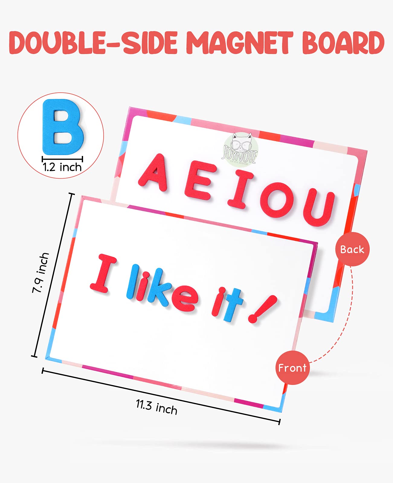 Gamenote Classroom Magnetic Letters Kit 238 Pcs with Double-Side Magnet Board - Foam Alphabet Letters for Kids Spelling and Learning