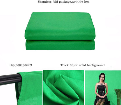 Green Screen Backdrop 10x12ft Photo Backdrop Chromakey Muslin Portrait Green Backdrop for PS Keying/Video Creation/Studio Portrait Shoots