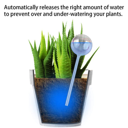 Tomorotec [2 PCS] Light Iridescent Rainbow Gradient Color Clear Glass Self-Watering System Spikes, Automatic Plant Waterer Bulbs