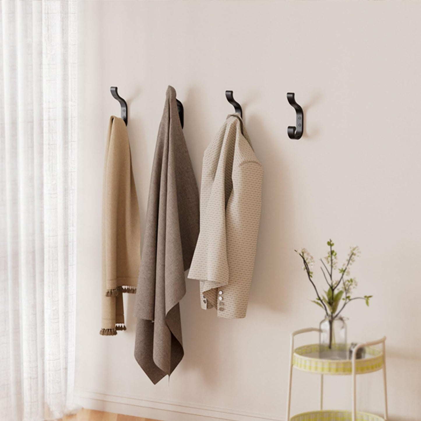 bussdis Coat Hanger Wall Mount 8-Pack - Wall Hooks for Hanging Heavy Duty