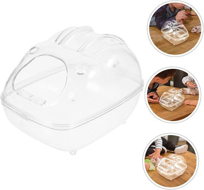 Abaodam Hamster Bath Tub Chinchilla Dust Bath Cage Accessory Hamster Box Gerbil Toilet