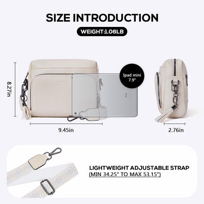 POIUGOYA Crossbody Purses for Women Trendy,Vegan Leather Medium Crossbody Bag,Women's Crossbody Travel Purse Built in Wallet