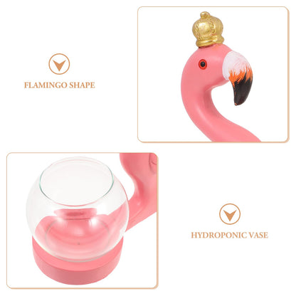 Homoyoyo Flamingo Hydroponic Plants Vase Glass Flower Vase Desktop Terrarium Plant Container for Home Centerpieces Decorative Use