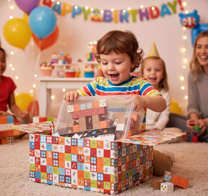 uMadeUs Magnetic Blocks Building Set - Puzzle Cubes as STEM Toys for Kids - Toddlers Sensory Construction Tiles - Ages 3+ Creative Educational Games for Boys and Girls - Lava Chicken 100pc Block