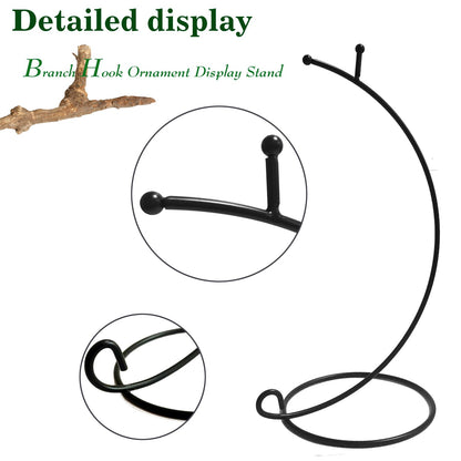 Ornament Display Stand ,6 PCS 9'' inch Air Plants Holder, Planter Terrariums Hanger, Black Iron Wire Hanging Hook for Glass Crystal Witch Ball,Easter Christmas Decoration,Wedding Party Office Home Decor