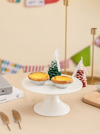 Kanwone 8-Inch Porcelain Small Cake Stand, Cake Plate, Dessert Stand, Cake Stand for Party, Baby Shower, Home Decorating Stand, White