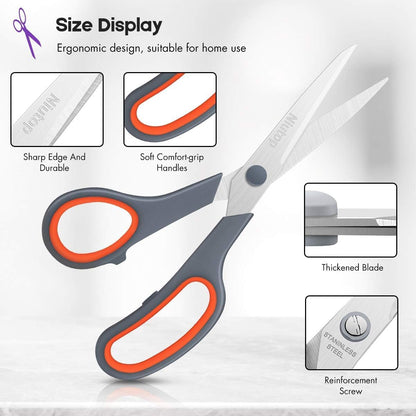 Scissors Bulk Set of 100-Pack, Niutop 8" Multipurpose Sharp Sewing Craft Fabric Scissors for Office Home High/Middle School Student Office Teacher Art Supplies, Soft Comfort-Grip Right/Left Handles