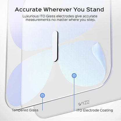Wyze Smart Scale X Butterfly - Bathroom Scale for Body Weight, BMI, Body Fat, Muscle Mass, Accurate Bluetooth Digital Scale for Body Composition Analyzer | Sync Health Apps | ITO Glass, 400 lbs, White