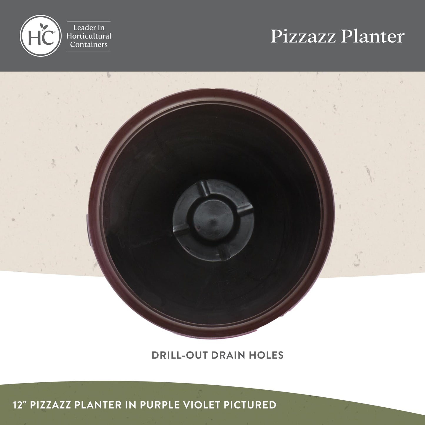 The HC Companies 9 Inch Pizzazz Round Planter Pots with Ceramic Look, Lightweight UV-Resistant Plastic Indoor & Outdoor Planters, 2-Pack Flower Pots for Garden & Home Decor, Foggy Gray