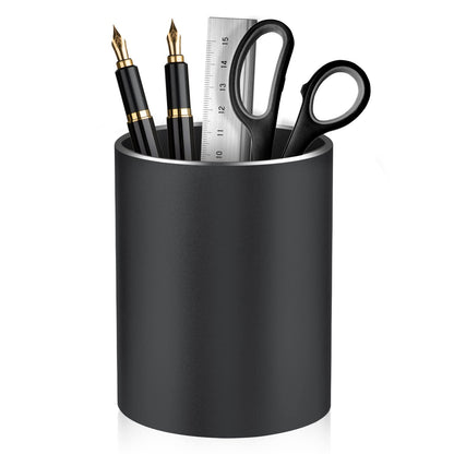 Dopaka Pen Holder Pencil Holder for Desk, Metal desk pen holder, Makeup Brush Holder, pencil cup, pen organizer for desk, for Office, School, Home, and Kids 3.9×3.14inch (Black)