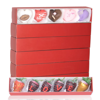 JCXGRVC 15Pack 12x2¼x2 Inches Chocolate Covered Strawberries Boxes for 6 Macaron boxes Chocolate Truffle Boxes Cookies boxes Bakery Boxes with Clear Window