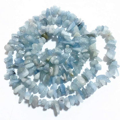 PLTbeads Gemstone Chips Natural Aquamarine 3-5mm Healing Crystals Waist Bracelets Necklace Kit Irregular Stone DIY Crafts Design Jewelry Making Approxi 32 inch