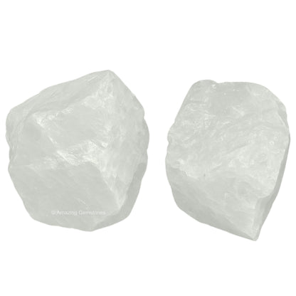 Amazing Gemstone Clear Quartz Raw Crystals and Healing Stones, Natural Rocks for Tumbling - DIY Raw Stones and Crystals, 2 Pieces